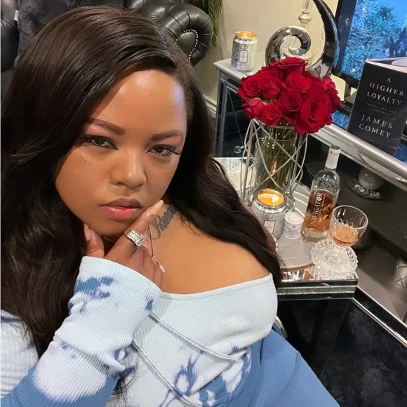 Caught In A Tie Dye Off-Shoulder Midi Dress - Blue/White - Picture 16 of 16